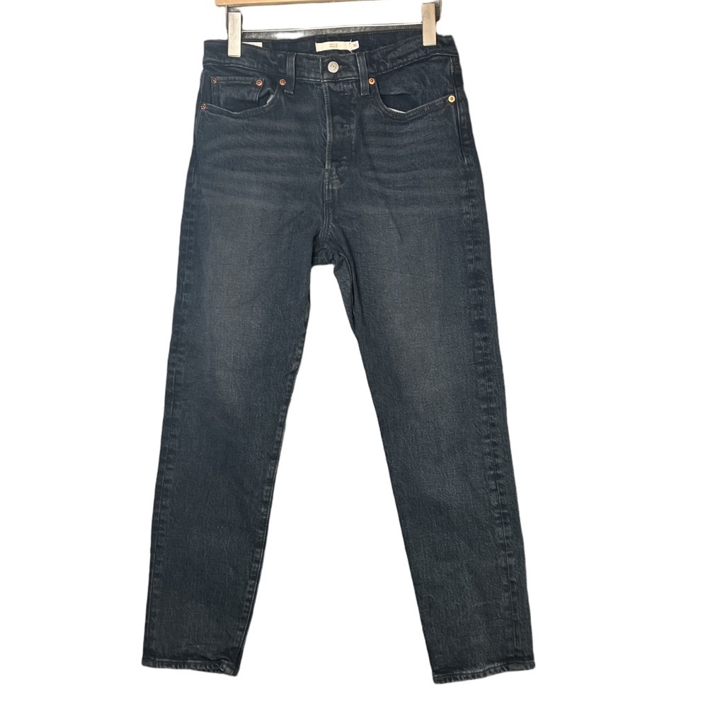 Levi’s Wedgie Darkest Navy Blue Wash Ankle 30 W 26 L Unique Rare Straight Leg